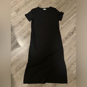 Short Sleeve t shirt Split Dress Casual Plain with Pockets medium